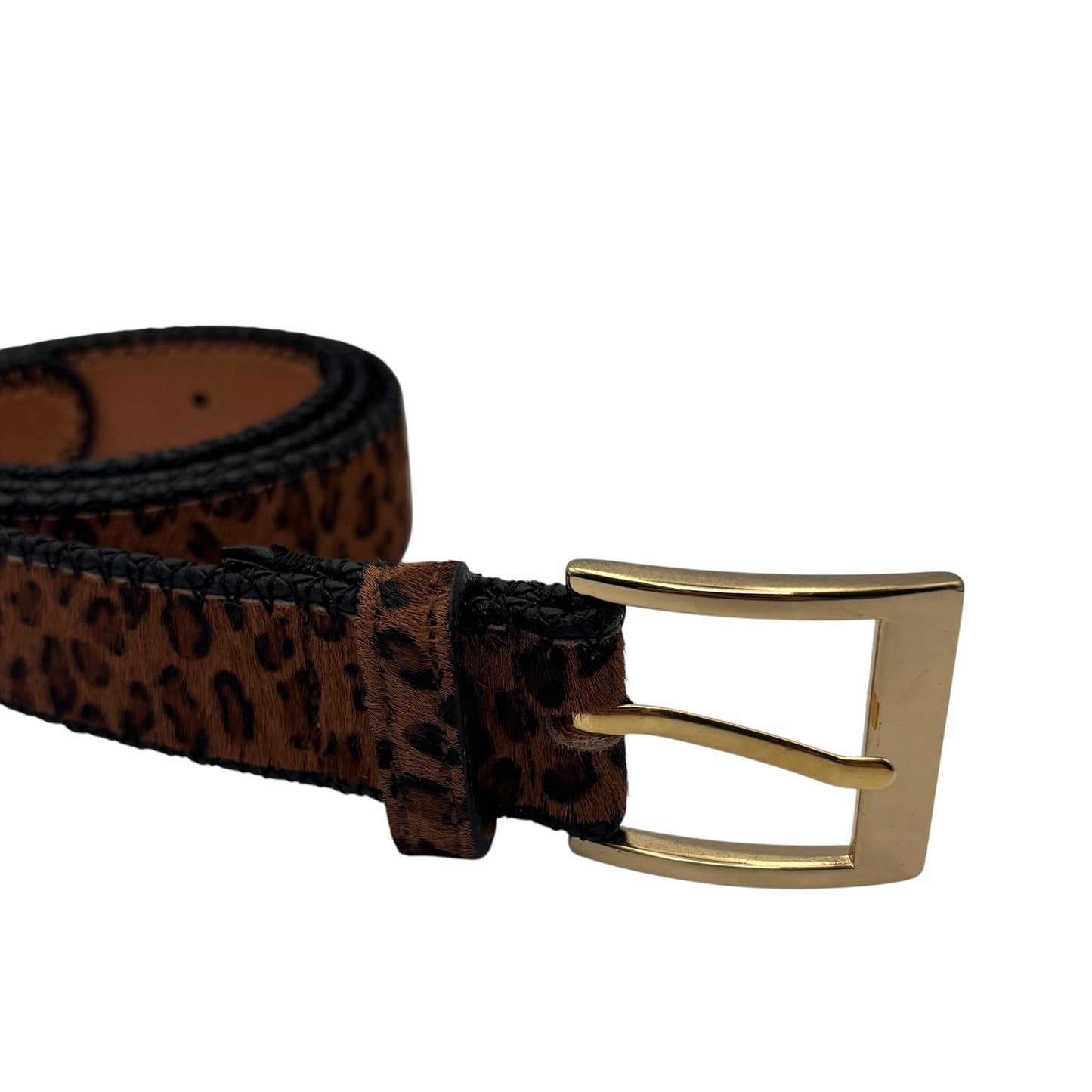Belt in dark brown animal print