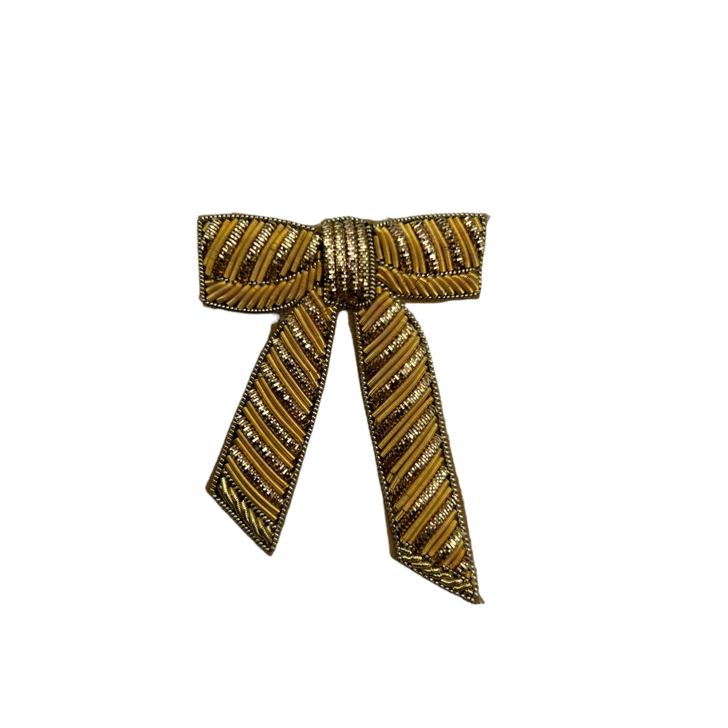 Jewellery Travel Pot in pink stripe - Bow brooch