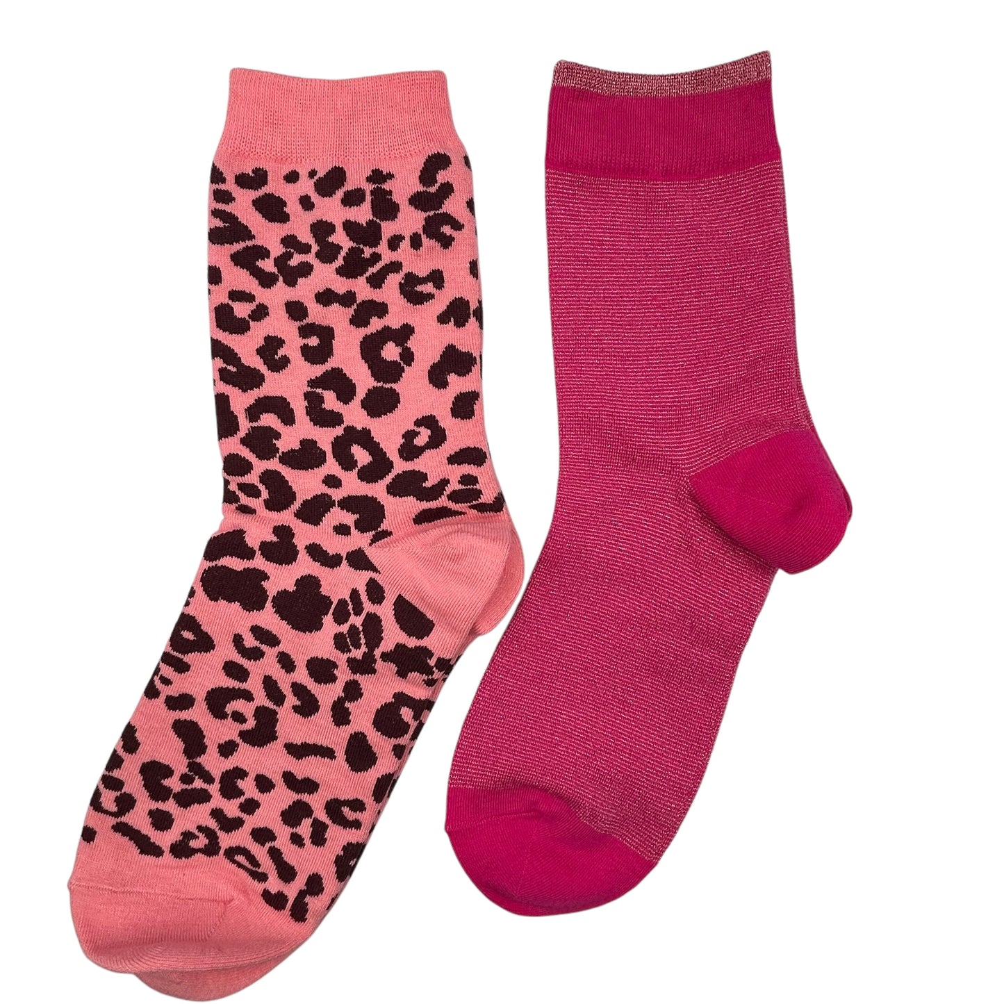 Pink Tokyo & Pink Leopard sock box duo with embroidered brooch