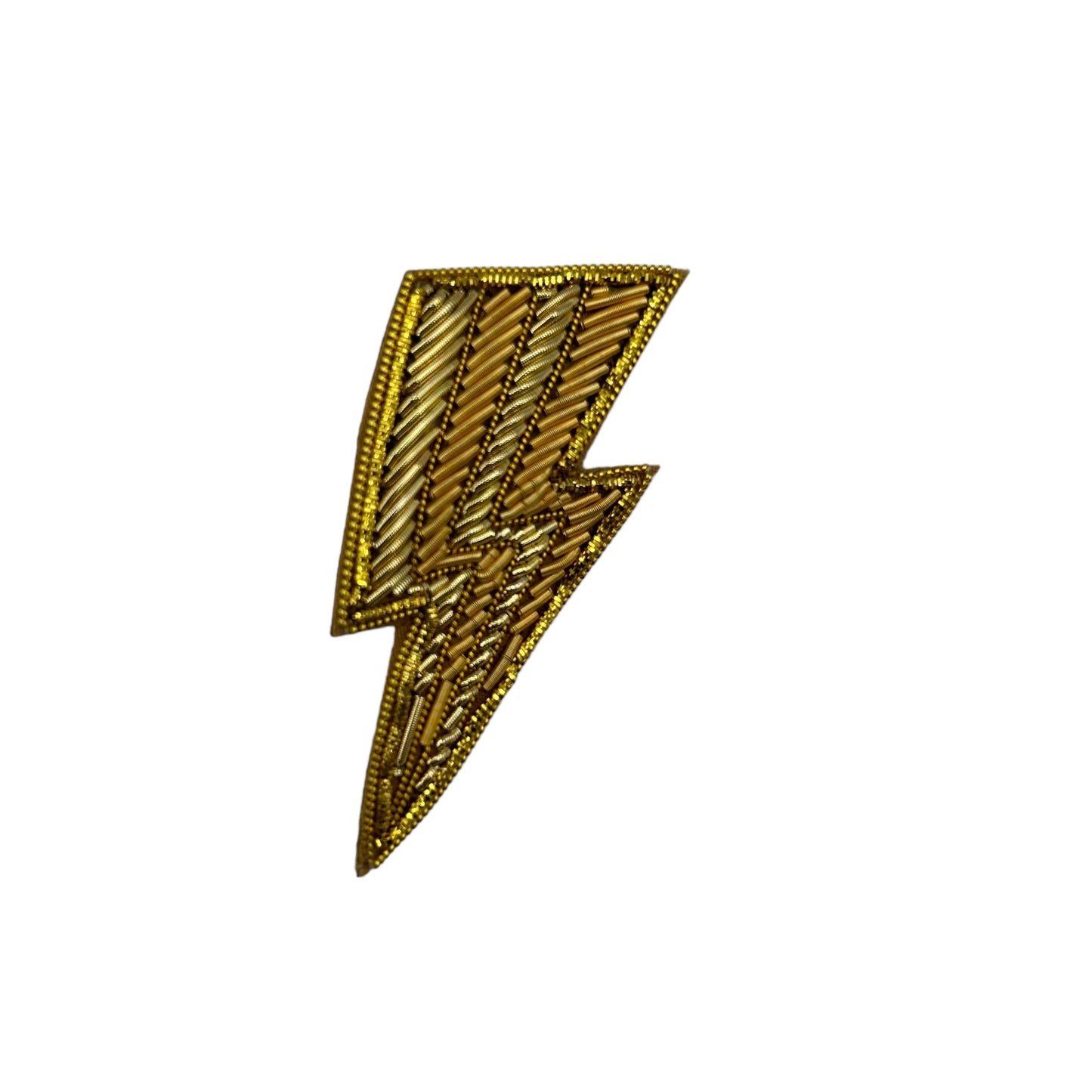 Jewellery Travel Pot in teal stripe - Lightning Bolt brooch