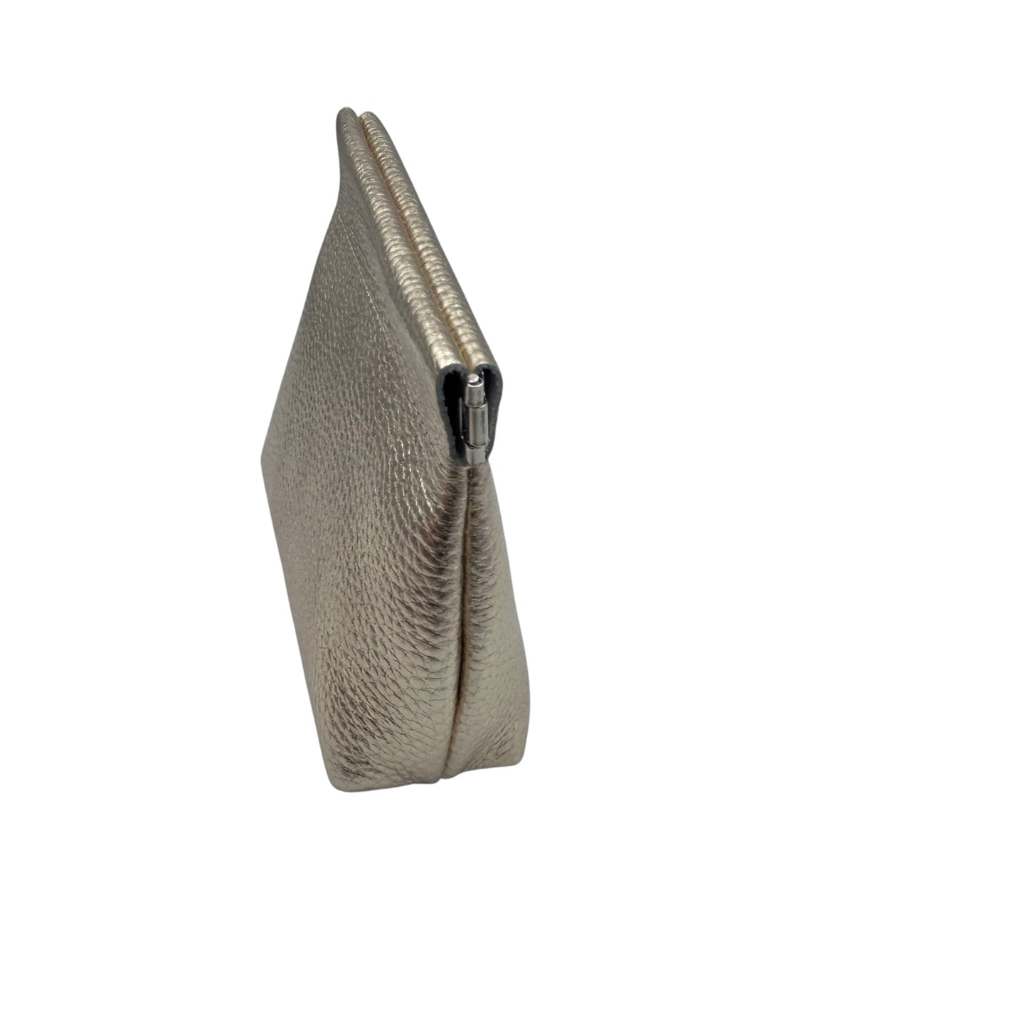Small gold leather pouch - textured metallic