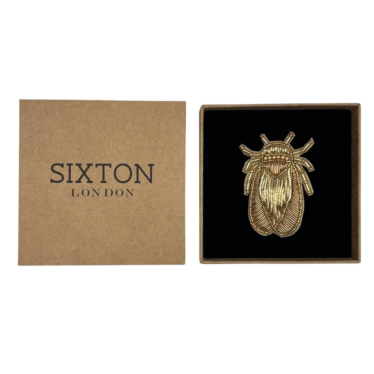 Scarab Beetle embroidered brooch / pin