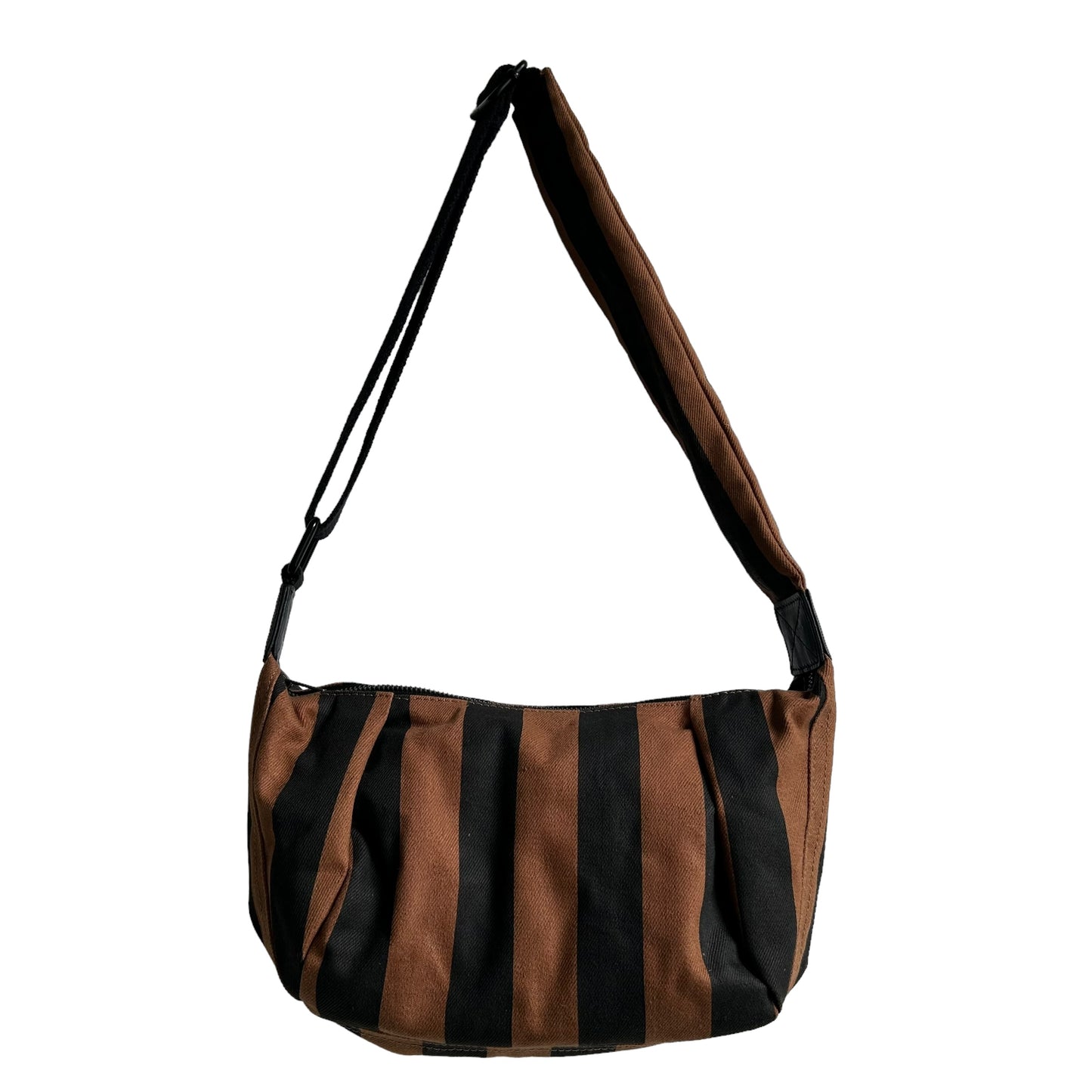 Brixton cross body sling bag - brown & black stripe print - small