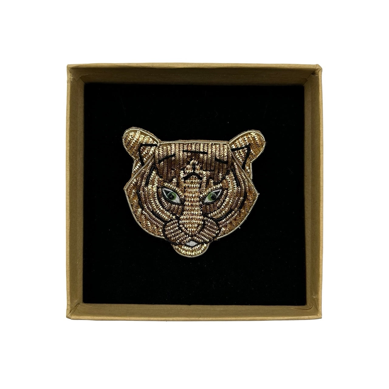 Tiger Head embroidered brooch / pin