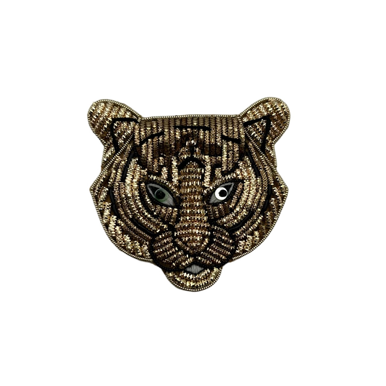 Jewellery travel pot  leopard print - tiger head pin