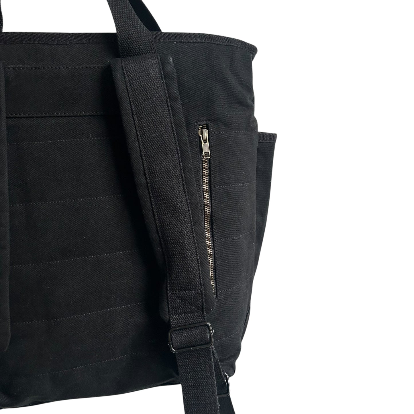 Backpack - Black cotton canvas