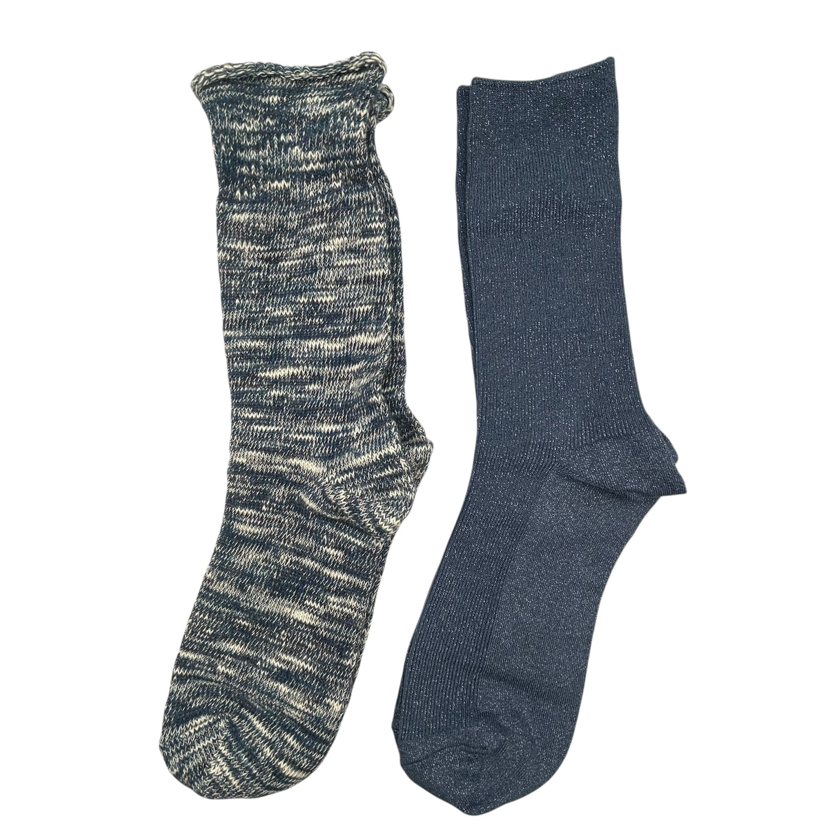 Blue Vegas & Blue Fargo sock box duo with embroidered brooch