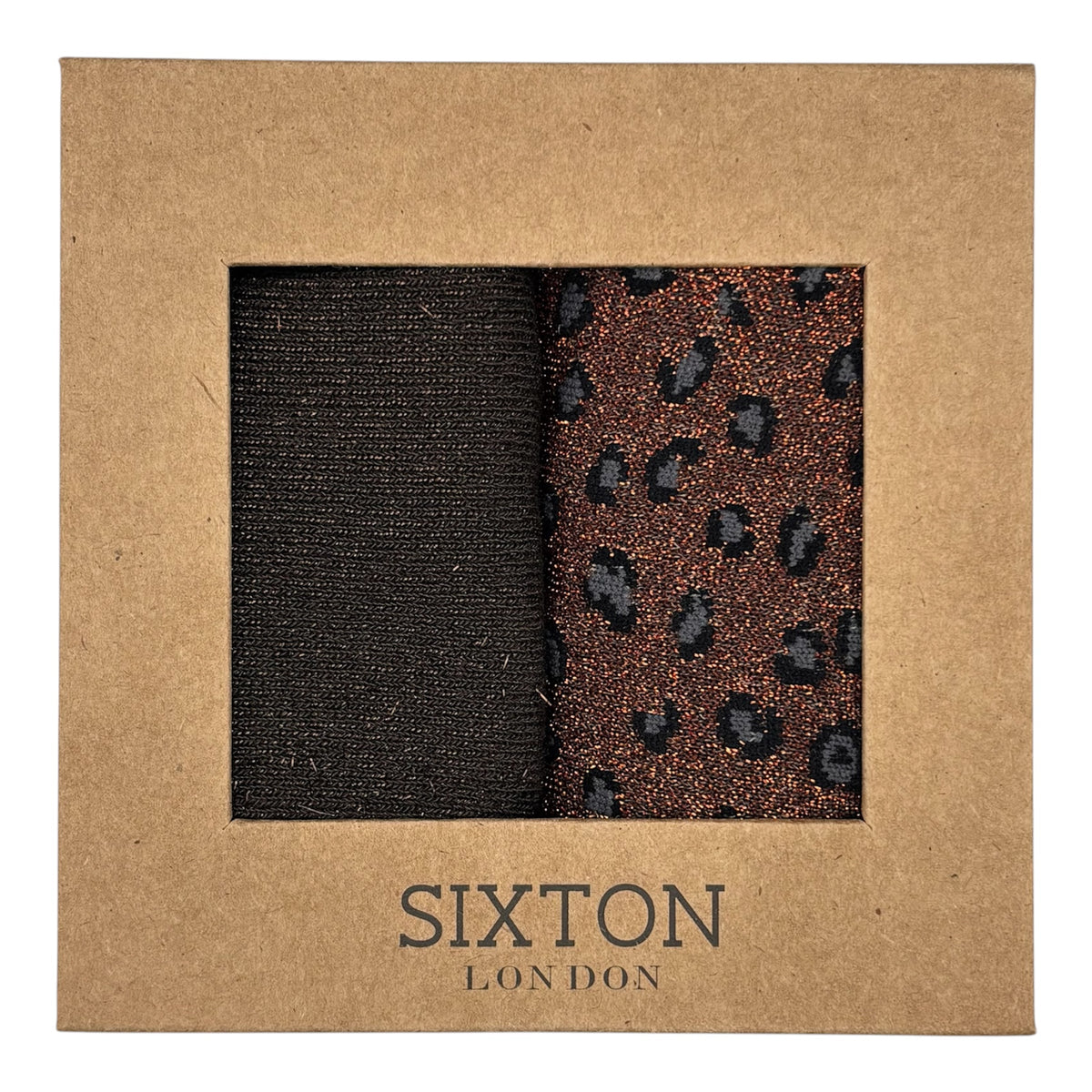 Brown Vegas & Sand Cheetah sock box duo