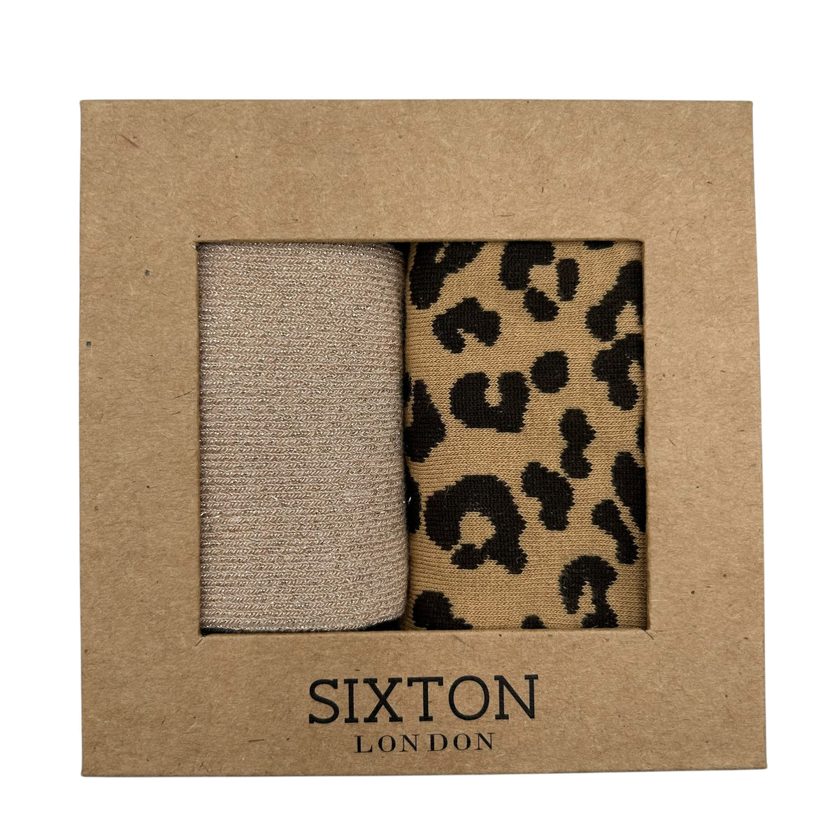 Champagne Vegas & Leopard sock box duo
