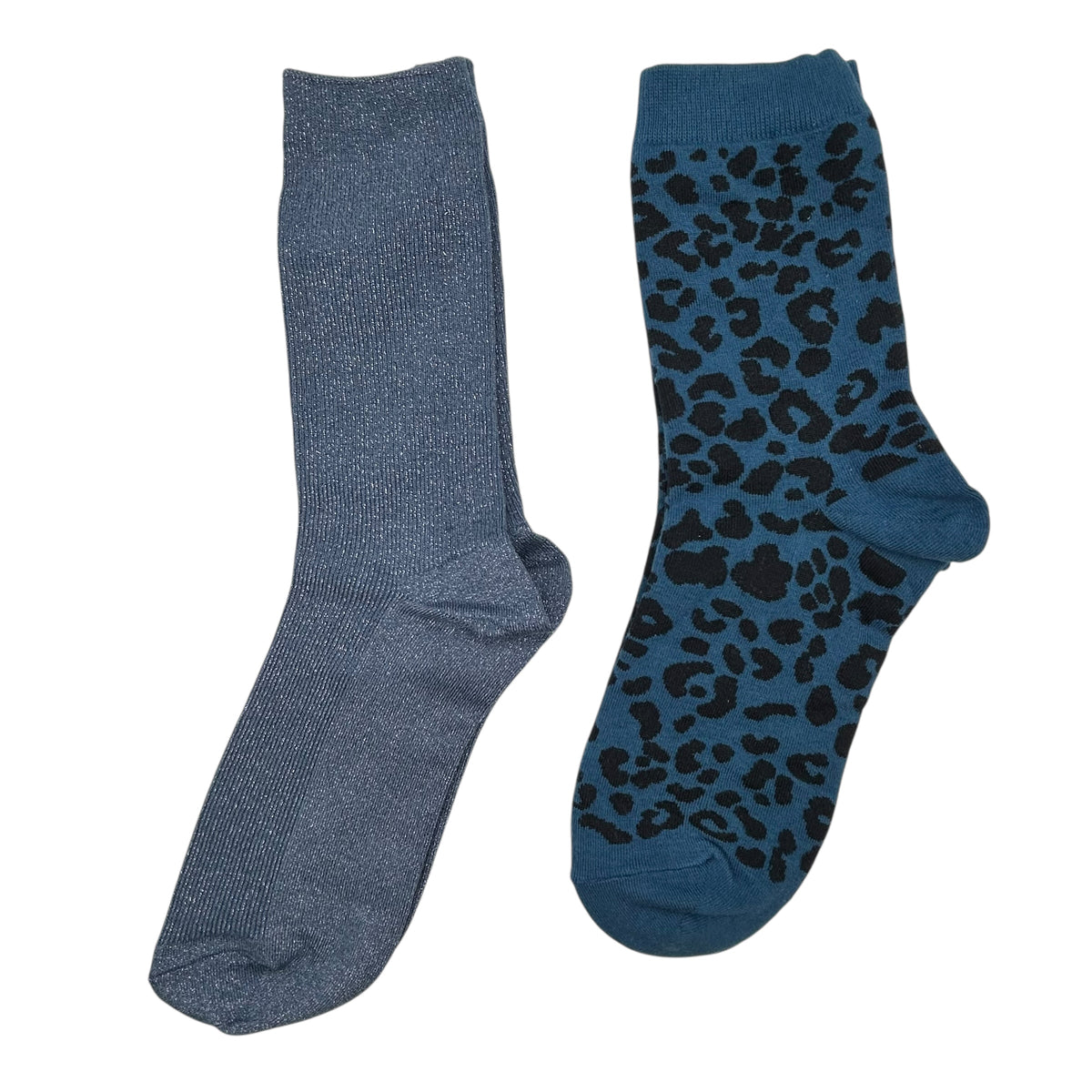 Denim Leopard & Blue Vegas sock box duo