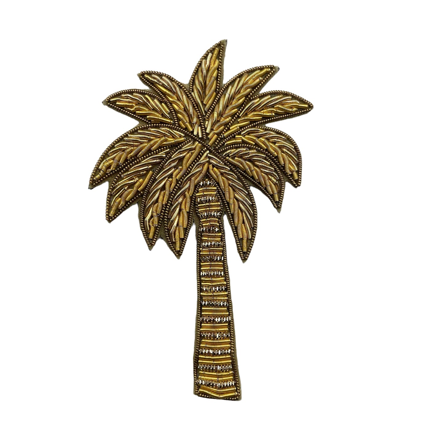 Sand palm large make-up bag & gold palm tree brooch - recycled velvet, large and small