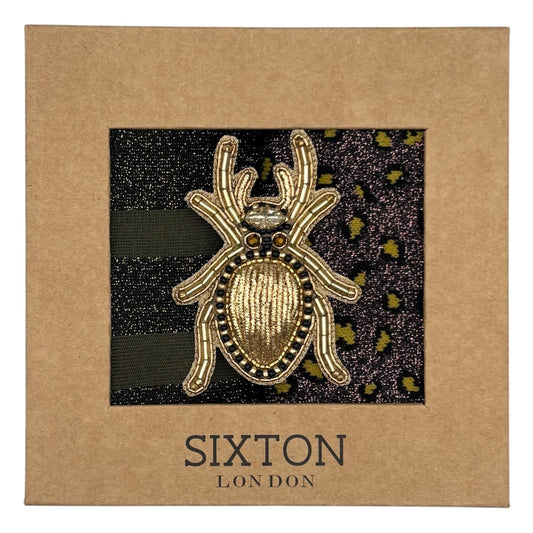 Ivy Berlin & Ivy Cheetah sock box duo with brooch