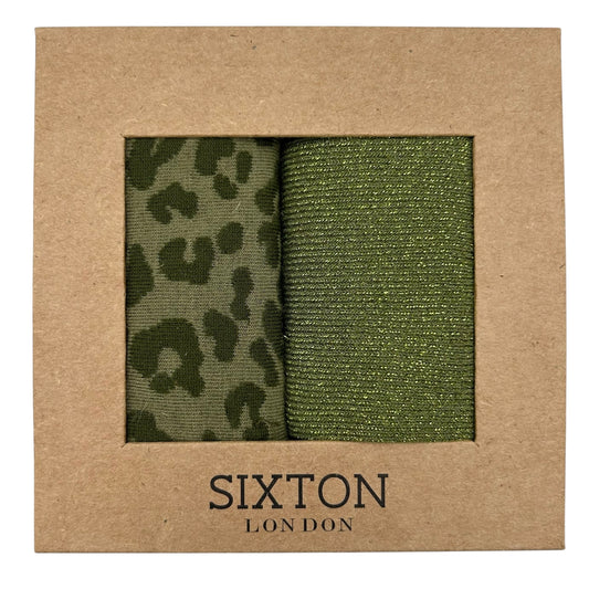Ivy Leopard & Moss Vegas sock box duo