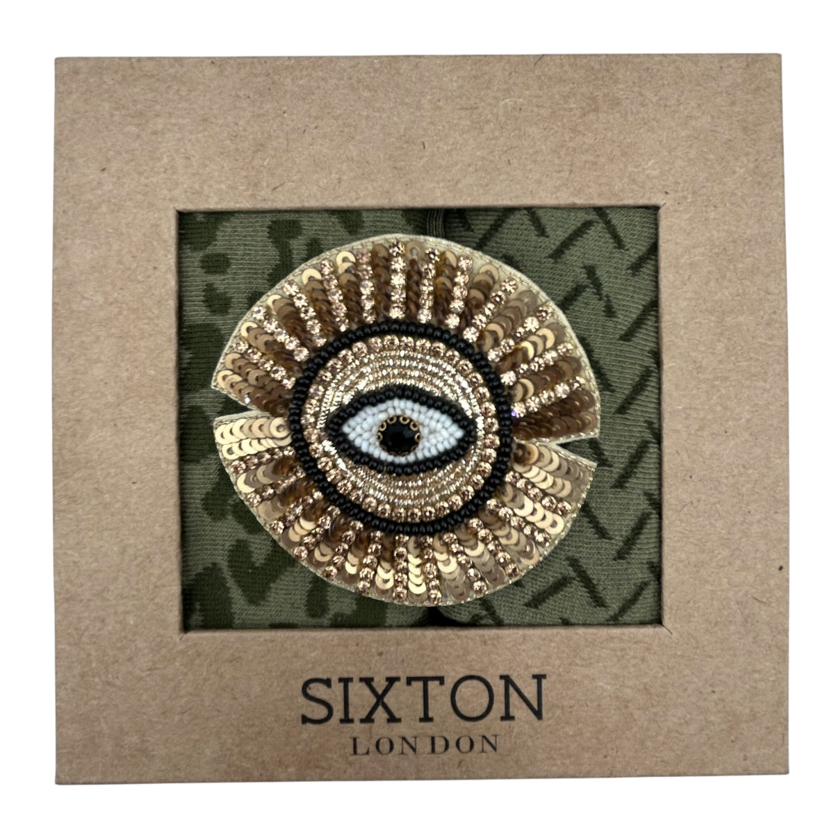 Ivy Kyoto & Leopard sock box duo with embroidered brooch