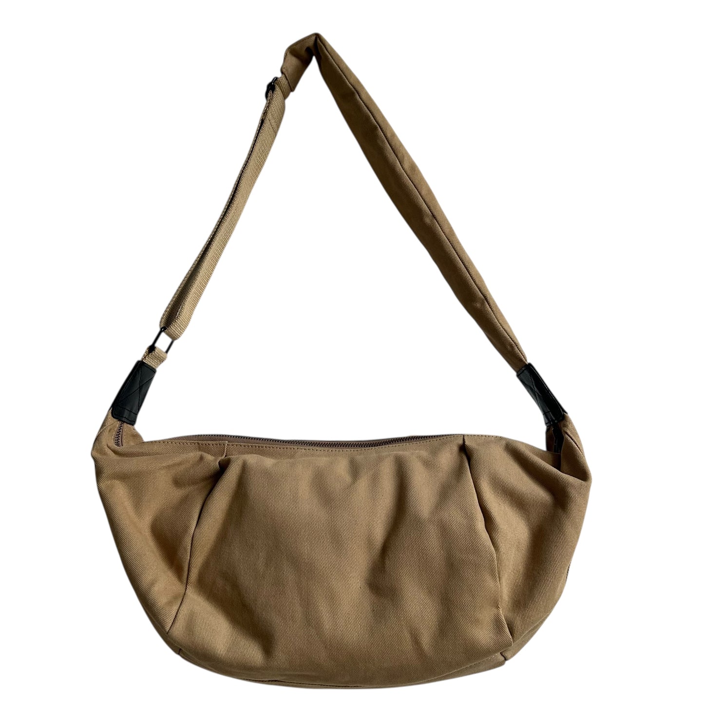 Brixton cross body sling bag - Sand cotton canvas - large