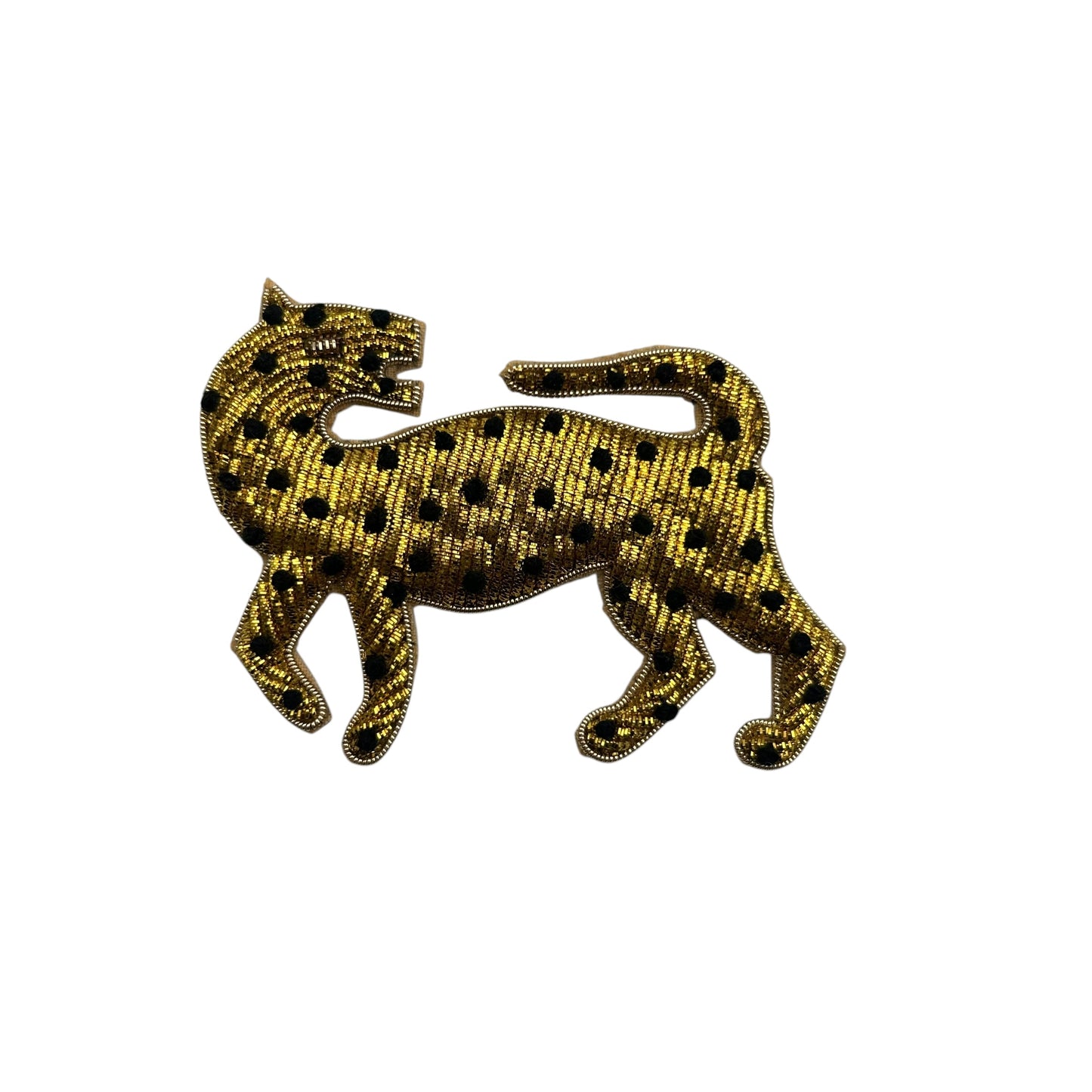 Leopard print makeup bag with Leopard brooch