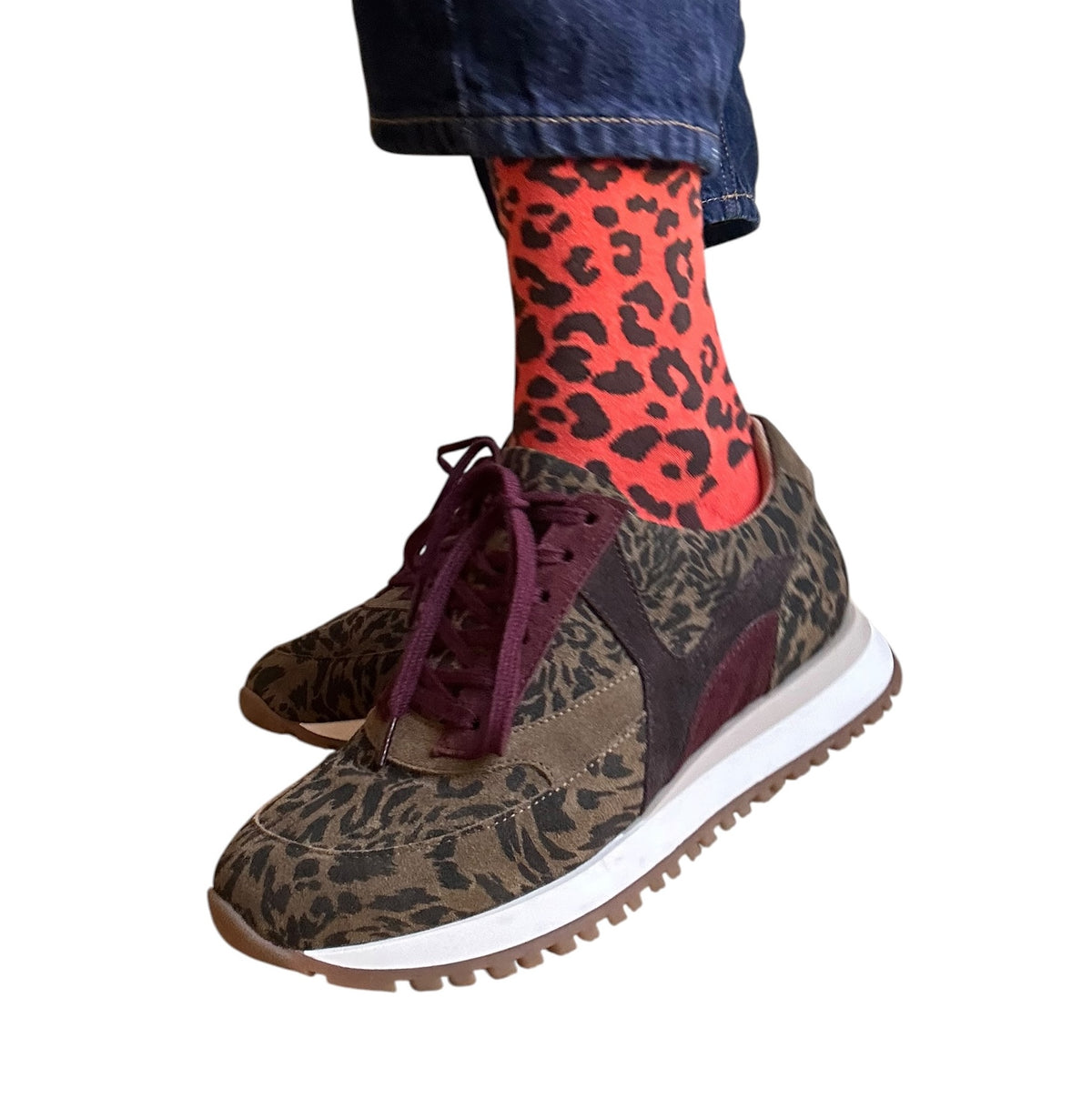 Leopard print socks