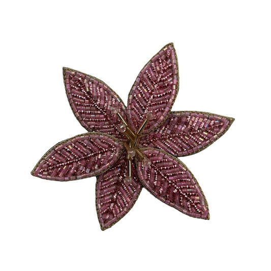 Pink lotus flower brooch