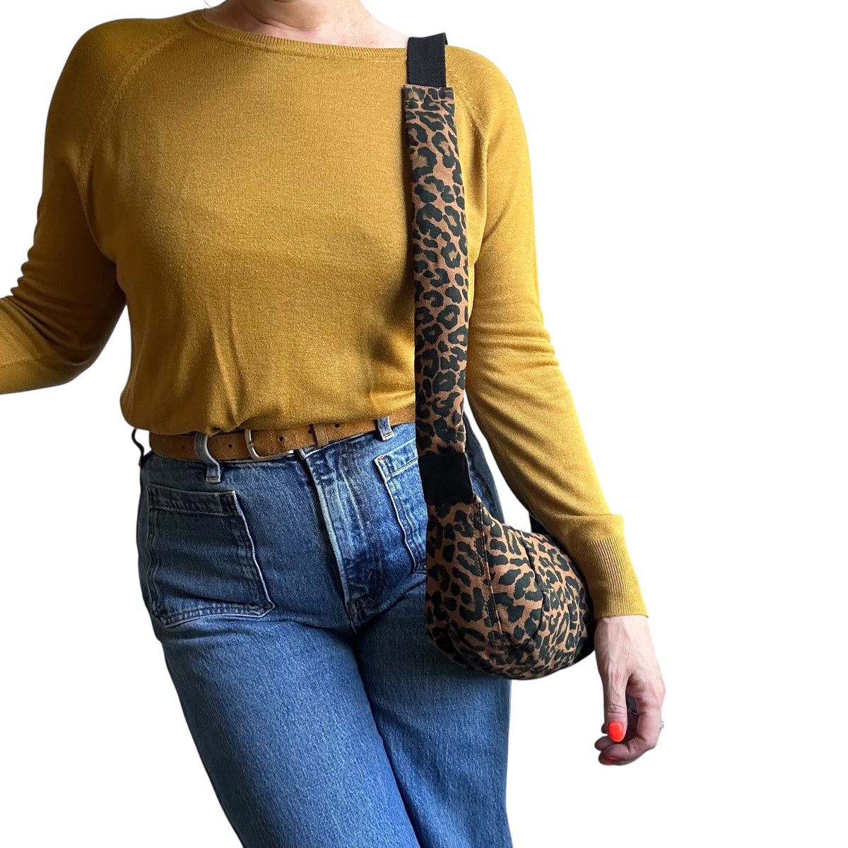 Brixton cross body sling bag - brown leopard print - mini