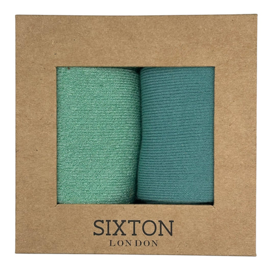 Mint Vegas & Ice Blue Sienna sock box duo