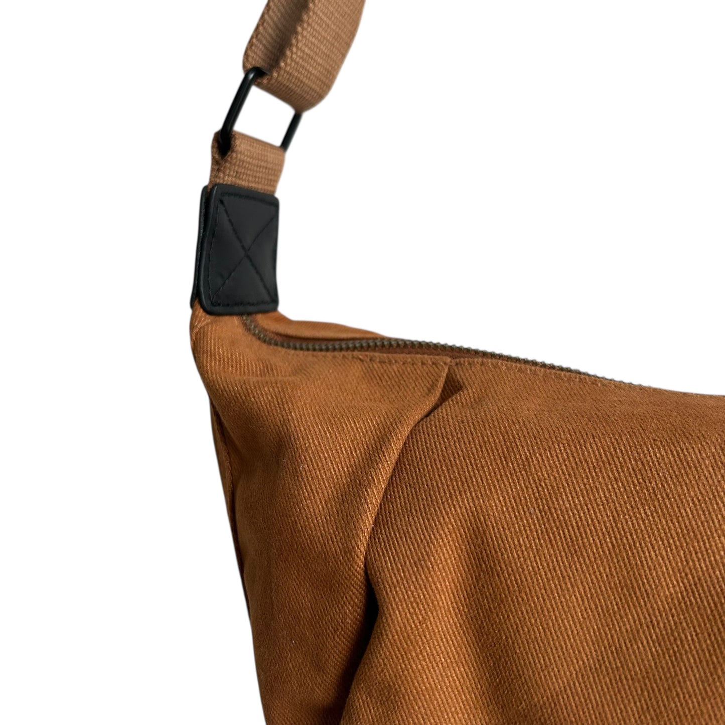 Brixton cross body sling bag - Brown plain cotton canvas - small