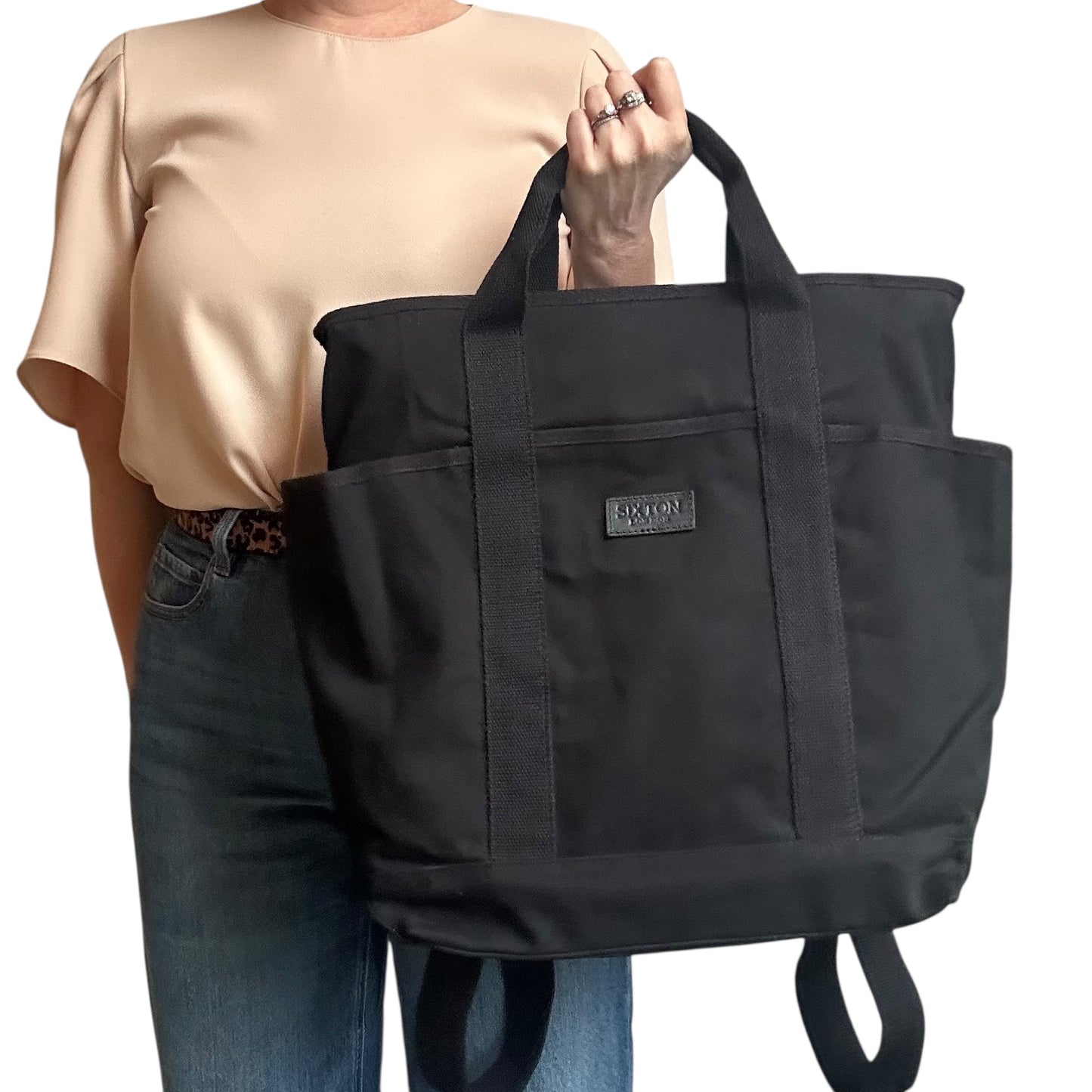 Backpack - Black cotton canvas