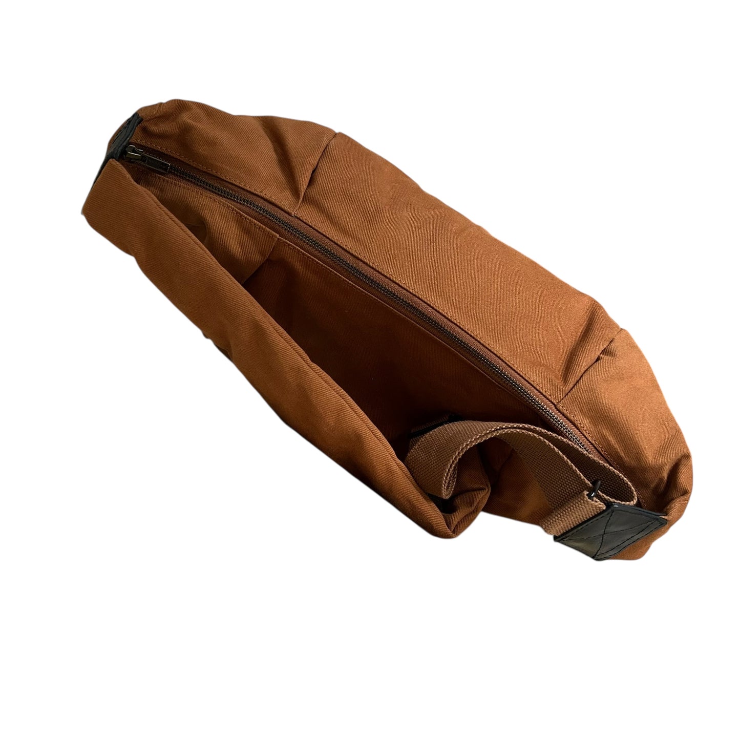 Brixton cross body sling bag - Brown plain cotton canvas - small