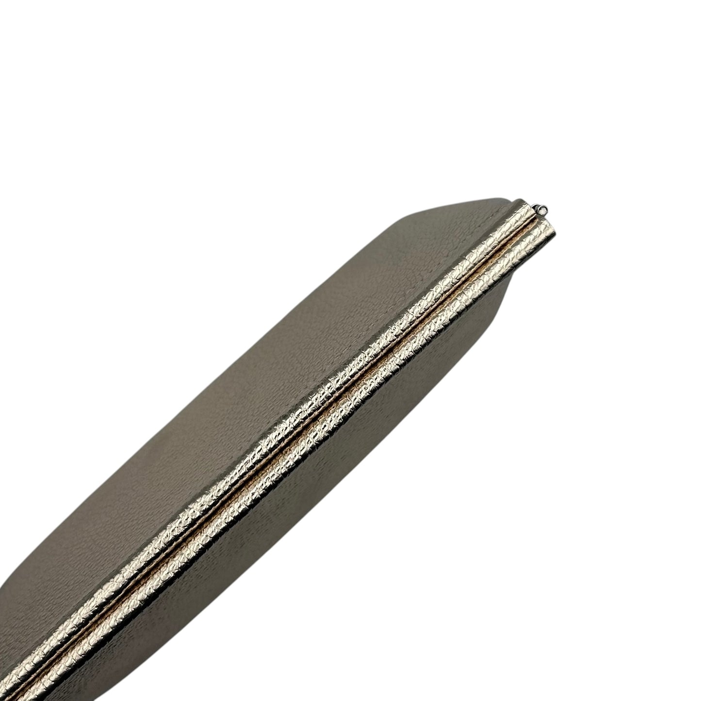 Large gold leather pouch - textured metallic