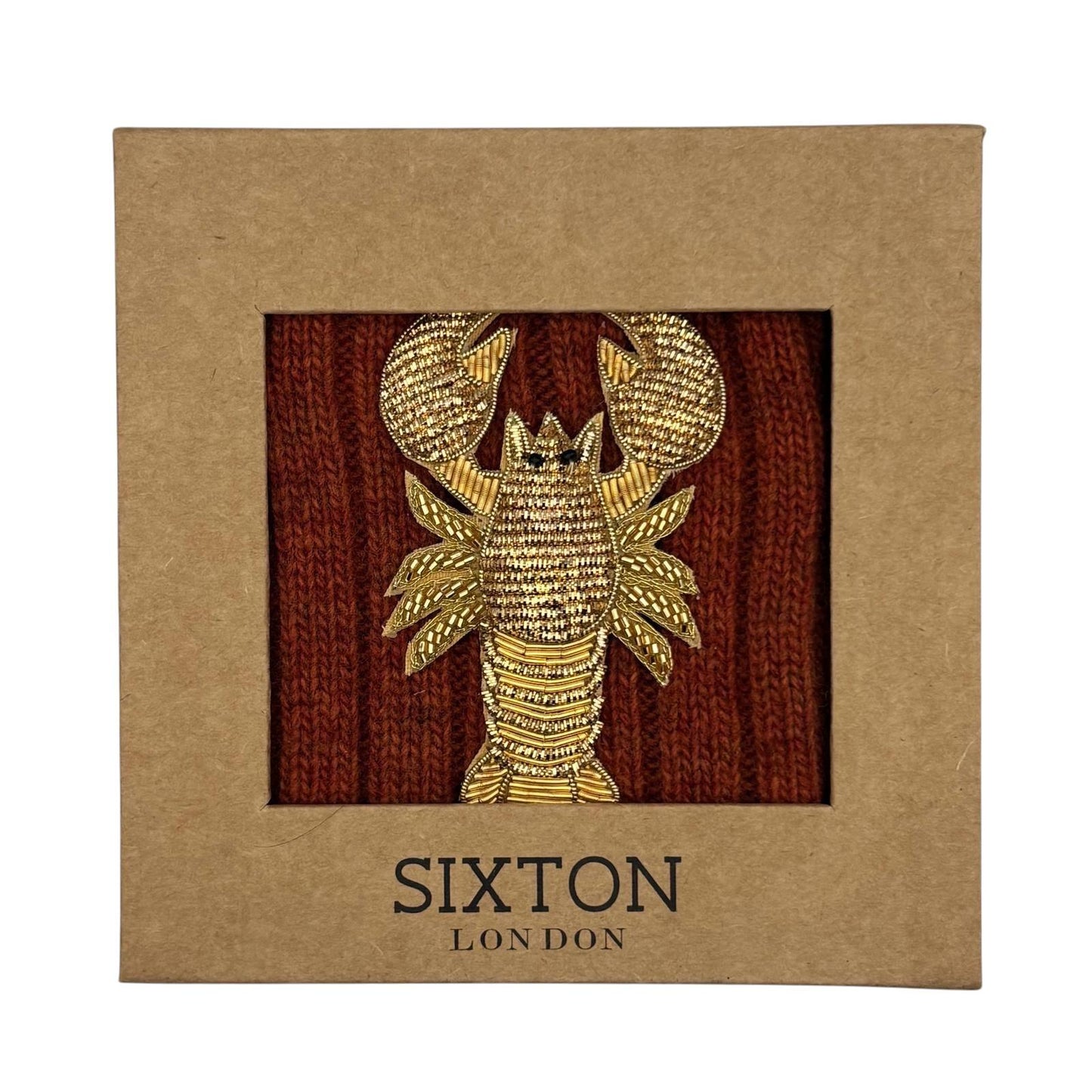 Sofia Rust Cashmere-Blend Sock Gift Box with Brooch