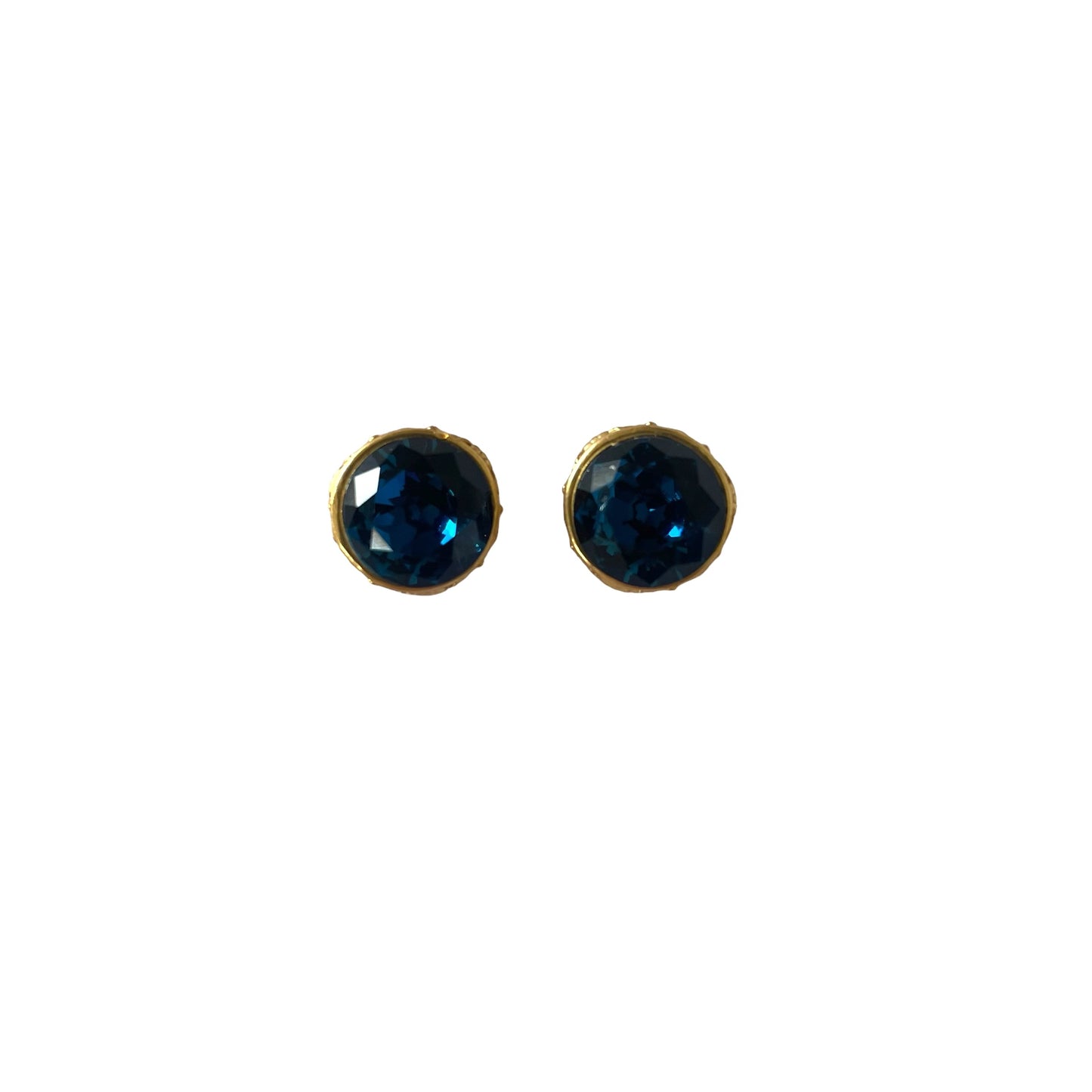 Sapphire gold circle earrings