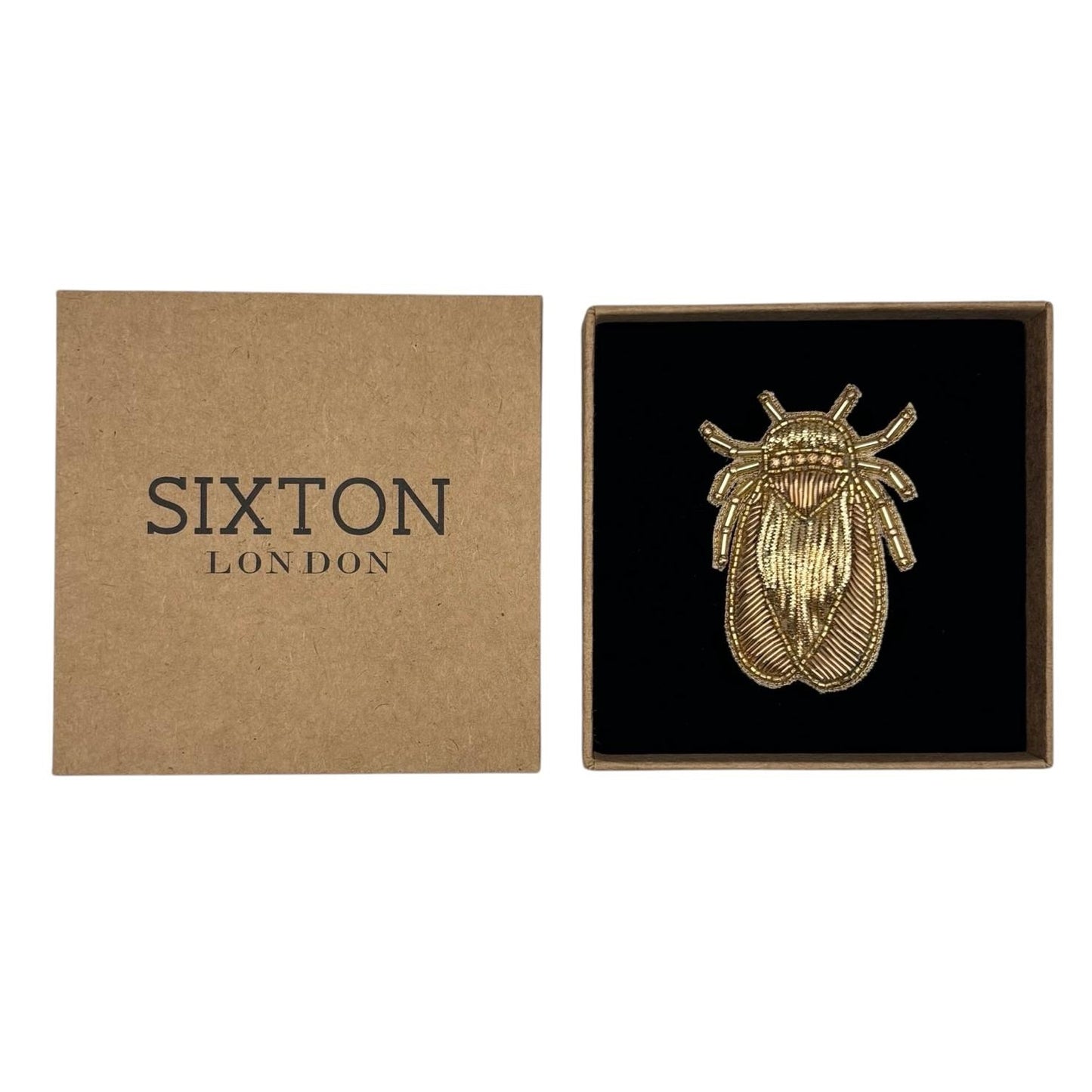 Scarab Beetle embroidered brooch / pin