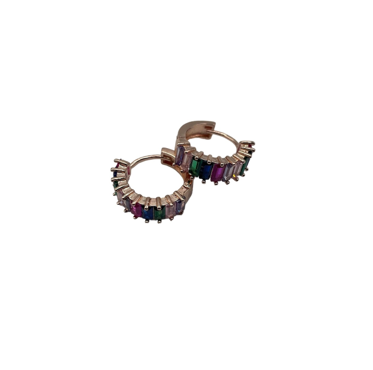 Rainbow huggie earrings
