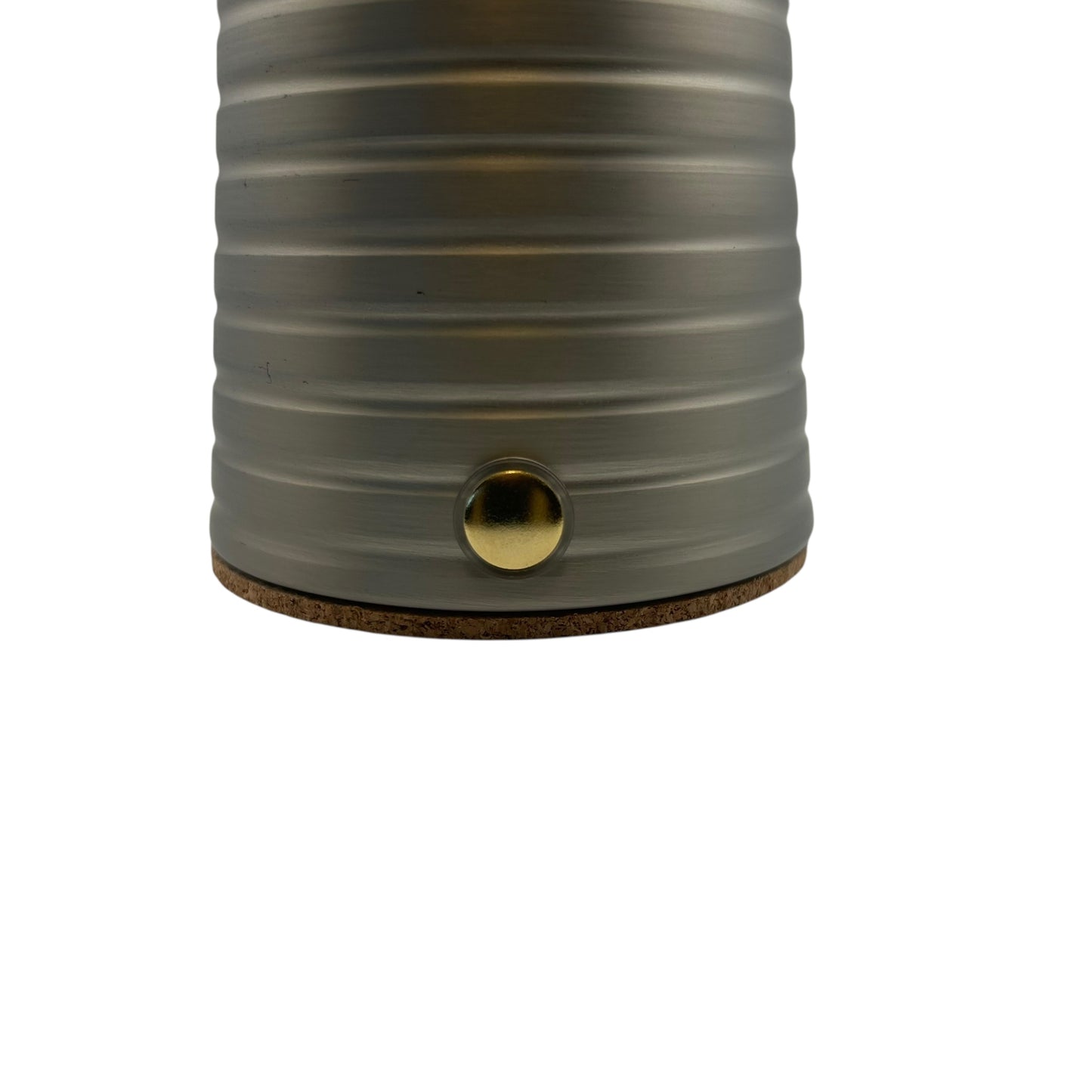 Small Deco Cone Ribbed Silver style rechargeable touch lamp