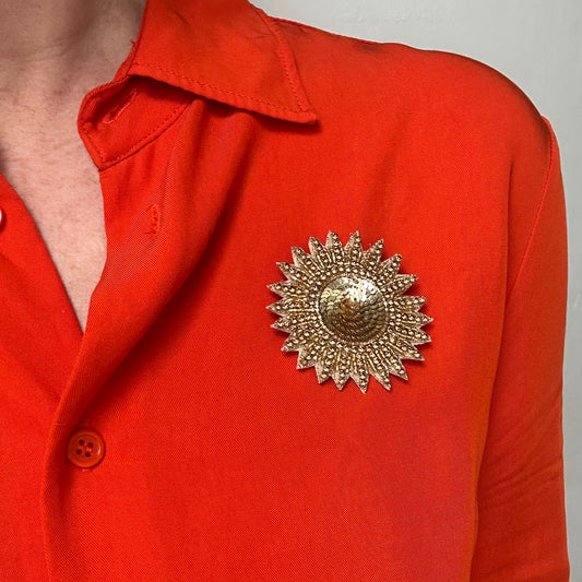 Sunshine embroidered brooch / pin